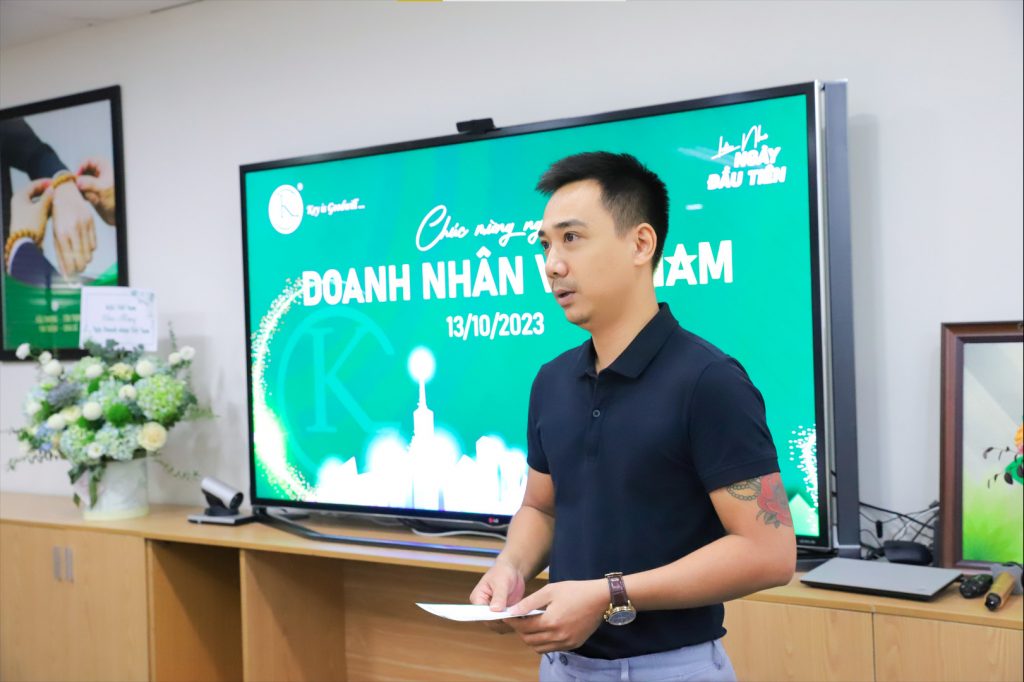 Anh Nguyễn Vũ Hải Đăng - Giám đốc Văn hóa Trải nghiệm Doanh nghiệp phát biểu mở đầu buổi lễ